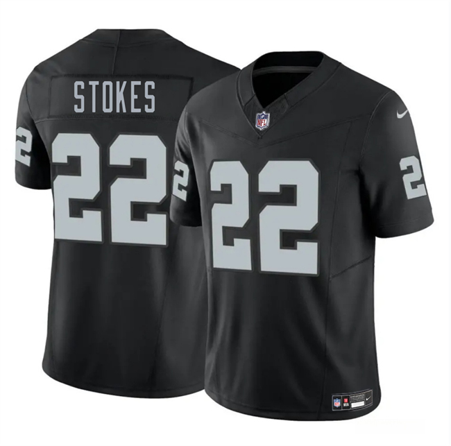 Men's Las Vegas Raiders #22 Eric Stokes Black 2025 F.U.S.E. Vapor Stitched Football Jersey